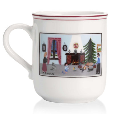 Naif Christmas 4 Piece Porcelain China Dinnerware Set. Service for 1